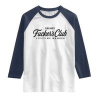 Vintage Grumpy Fuckers Club Lifetime Member Raglan Shirt Gag Gift Birthday Husband Dad Fathers Day