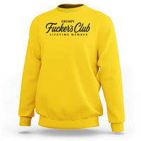 Vintage Grumpy Fuckers Club Lifetime Member Sweatshirt Gag Gift Birthday Husband Dad Fathers Day