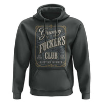 Vintage Grumpy Fuckers Club Lifetime Member Hoodie Retro Birthday Husband Dad Fathers Day