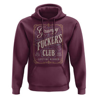 Vintage Grumpy Fuckers Club Lifetime Member Hoodie Retro Birthday Husband Dad Fathers Day