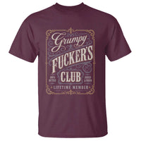 Vintage Grumpy Fuckers Club Lifetime Member T Shirt Retro Birthday Husband Dad Fathers Day