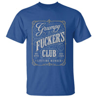 Vintage Grumpy Fuckers Club Lifetime Member T Shirt Retro Birthday Husband Dad Fathers Day