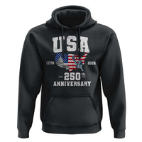 250th Anniversary USA Hoodie 4th of July America US Flag Patriotic 250 Years American Flag