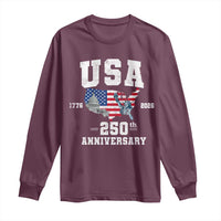 250th Anniversary USA Long Sleeve Shirt 4th of July America US Flag Patriotic 250 Years American Flag