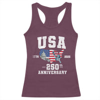 250th Anniversary USA Racerback Tank Top 4th of July America US Flag Patriotic 250 Years American Flag