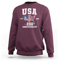 250th Anniversary USA Sweatshirt 4th of July America US Flag Patriotic 250 Years American Flag