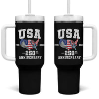 250th Anniversary USA Tumbler With Handle 4th of July America US Flag Patriotic 250 Years American Flag