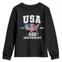 250th Anniversary USA Youth Sweatshirt 4th of July America US Flag Patriotic 250 Years American Flag