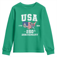 250th Anniversary USA Youth Sweatshirt 4th of July America US Flag Patriotic 250 Years American Flag