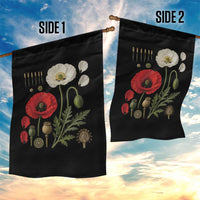 Summer Red Poppy Flower Botanical Poppies Vintage Print Memorial Day Floral Graphic Garden Flag