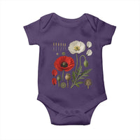 Summer Red Poppy Flower Botanical Poppies Vintage Print Memorial Day Floral Graphic Baby Onesie