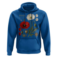 Summer Red Poppy Flower Botanical Poppies Vintage Print Memorial Day Floral Graphic Hoodie