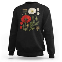 Summer Red Poppy Flower Botanical Poppies Vintage Print Memorial Day Floral Graphic Sweatshirt