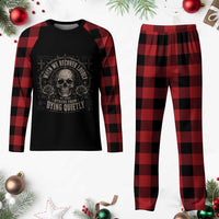 Addiction Recovery Plaid Pajama Set When We Recover Loudly Vintage Skull Graphic