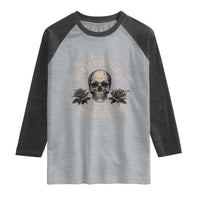 Addiction Recovery Raglan Shirt When We Recover Loudly Vintage Skull Graphic