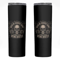 Addiction Recovery Skinny Tumbler When We Recover Loudly Vintage Skull Graphic