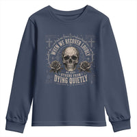 Addiction Recovery Youth Sweatshirt When We Recover Loudly Vintage Skull Graphic