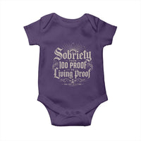Sobriety Anniversary Baby Onesie Living Proof Sober Recovery Graphic