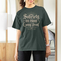 Sobriety Anniversary T Shirt For Women Living Proof Sober Recovery Graphic