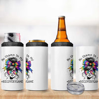 No Shame In My Recovery Game 4 in 1 Can Cooler Tumbler Messy Bun Semicolon Graphic