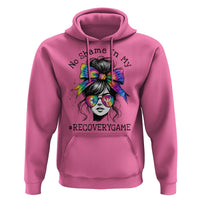 No Shame In My Recovery Game Hoodie Messy Bun Semicolon Graphic