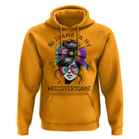 No Shame In My Recovery Game Hoodie Messy Bun Semicolon Graphic