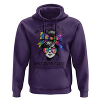 No Shame In My Recovery Game Hoodie Messy Bun Semicolon Graphic
