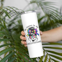 No Shame In My Recovery Game Skinny Tumbler Messy Bun Semicolon Graphic