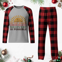 Recovery Sobriety Plaid Pajama Set Sober Life Believes Recovery is Possible Hippie Vintage Graphic