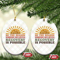 Recovery Sobriety Ceramic Ornament Sober Life Believes Recovery is Possible Hippie Vintage Graphic
