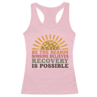 Recovery Sobriety Racerback Tank Top Sober Life Believes Recovery is Possible Hippie Vintage Graphic