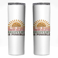 Recovery Sobriety Skinny Tumbler Sober Life Believes Recovery is Possible Hippie Vintage Graphic