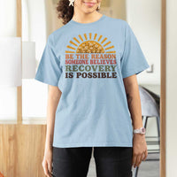 Recovery Sobriety T Shirt For Women Sober Life Believes Recovery is Possible Hippie Vintage Graphic