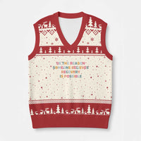 Be The Reason Someone Believes Recovery Is Possible Graphic V-Neck Knit Sweater Vest