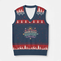 Be The Reason Someone Believes Recovery Is Possible Graphic V-Neck Knit Sweater Vest Groovy Graphic