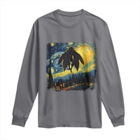Mothman Long Sleeve Shirt Starry Night Van Gogh Cryptid Lover - Wonder Print Shop