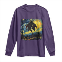 Mothman Long Sleeve Shirt Starry Night Van Gogh Cryptid Lover - Wonder Print Shop