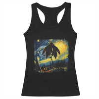 Mothman Racerback Tank Top Starry Night Van Gogh Cryptid Lover - Wonder Print Shop