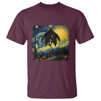Mothman T Shirt Starry Night Van Gogh Cryptid Lover - Wonder Print Shop