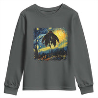 Mothman Youth Sweatshirt Starry Night Van Gogh Cryptid Lover - Wonder Print Shop