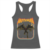 Retro Mothman Racerback Tank Top Vintage Comicbook Style Cryptid Lore Cryptozoology - Wonder Print Shop