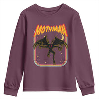 Retro Mothman Youth Sweatshirt Vintage Comicbook Style Cryptid Lore Cryptozoology - Wonder Print Shop