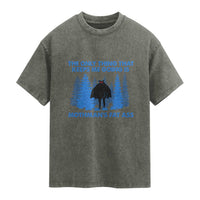 Funny Mothman Fat Ass Washed Cotton T-Shirt Vintage Cryptid Funny Moth Man Meme