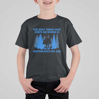 Funny Mothman Fat Ass T Shirt For Kid Vintage Cryptid Funny Moth Man Meme - Wonder Print Shop