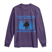 Funny Mothman Fat Ass Long Sleeve Shirt Vintage Cryptid Funny Moth Man Meme - Wonder Print Shop