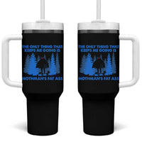 Funny Mothman Fat Ass Tumbler With Handle Vintage Cryptid Funny Moth Man Meme - Wonder Print Shop