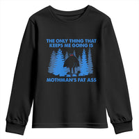 Funny Mothman Fat Ass Youth Sweatshirt Vintage Cryptid Funny Moth Man Meme - Wonder Print Shop
