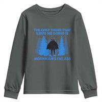 Funny Mothman Fat Ass Youth Sweatshirt Vintage Cryptid Funny Moth Man Meme - Wonder Print Shop