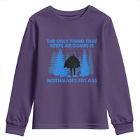 Funny Mothman Fat Ass Youth Sweatshirt Vintage Cryptid Funny Moth Man Meme - Wonder Print Shop