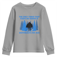 Funny Mothman Fat Ass Youth Sweatshirt Vintage Cryptid Funny Moth Man Meme - Wonder Print Shop